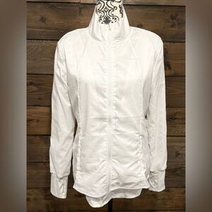 ZYIA White Full-Zip Athletic Jacket